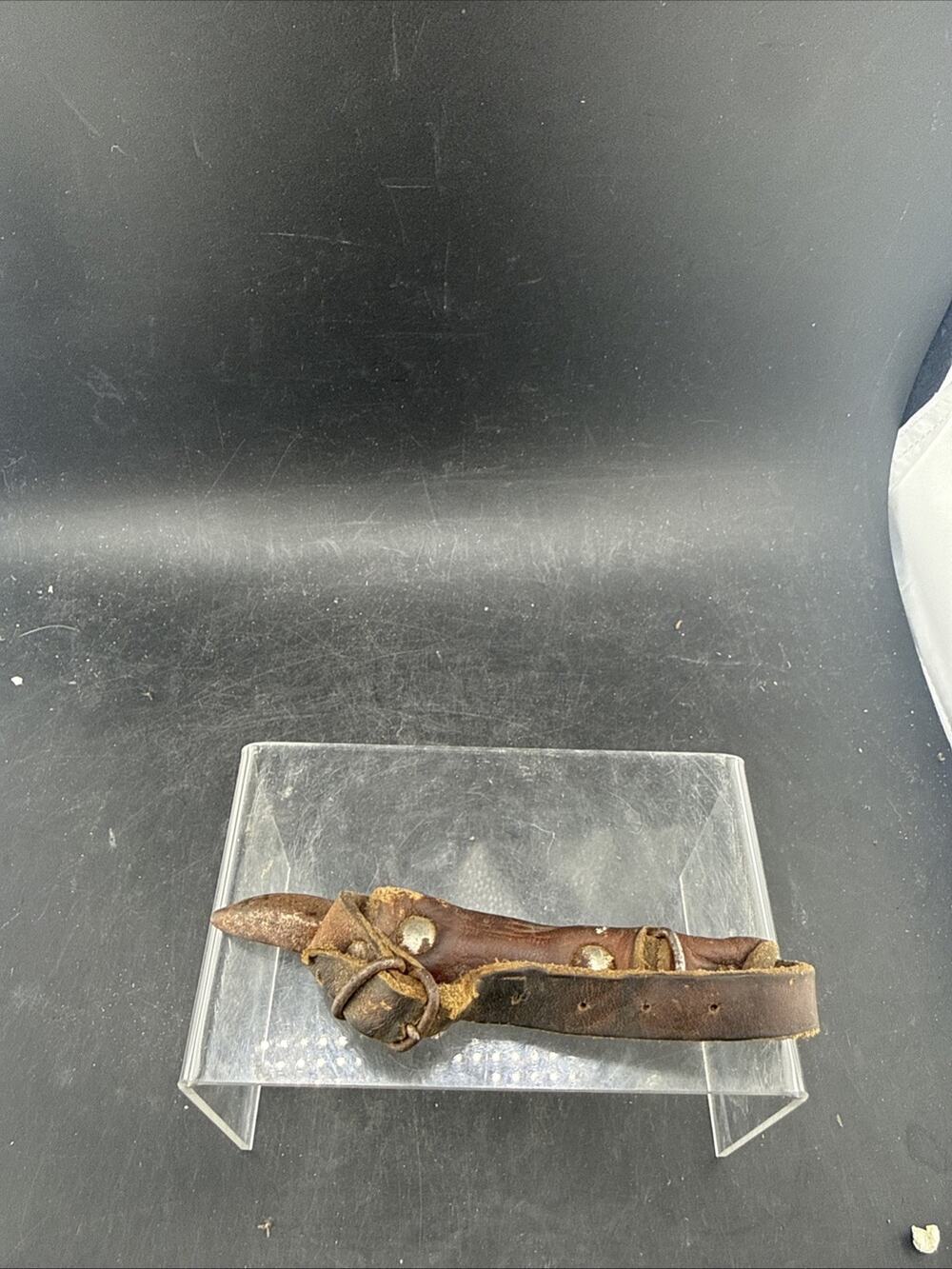 Antique Vintage Metal Corn Husker Shucker Tool Leather Hand Strap Harvest Patina